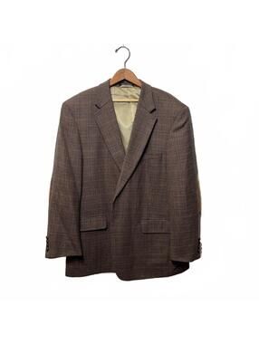 Meeting Street Brown Herringbone Tweed Blazer Elbow Patches
